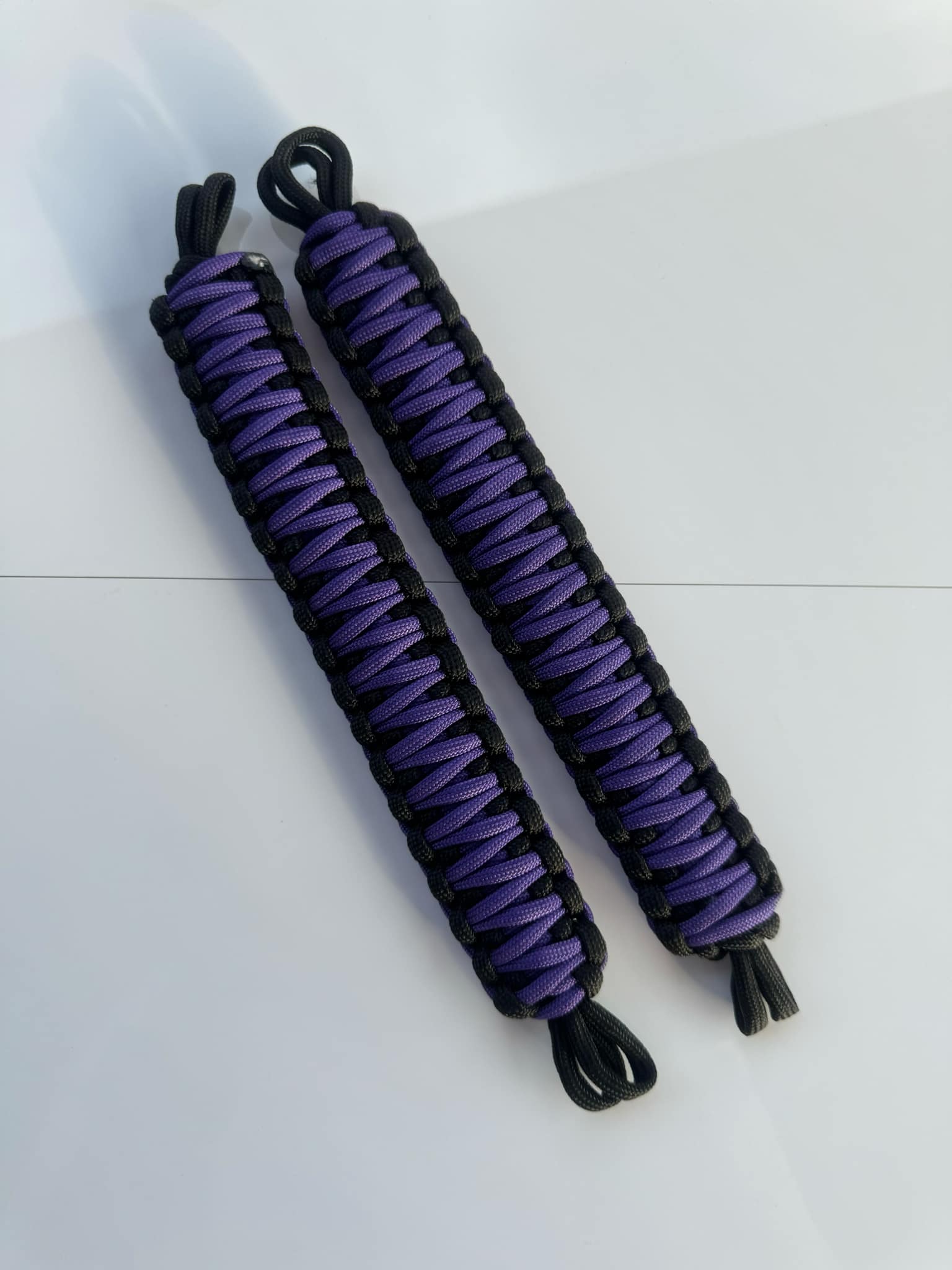 2x NMS PARACORD INTERIOR HANDLES (Pair) Black & Violet Purple