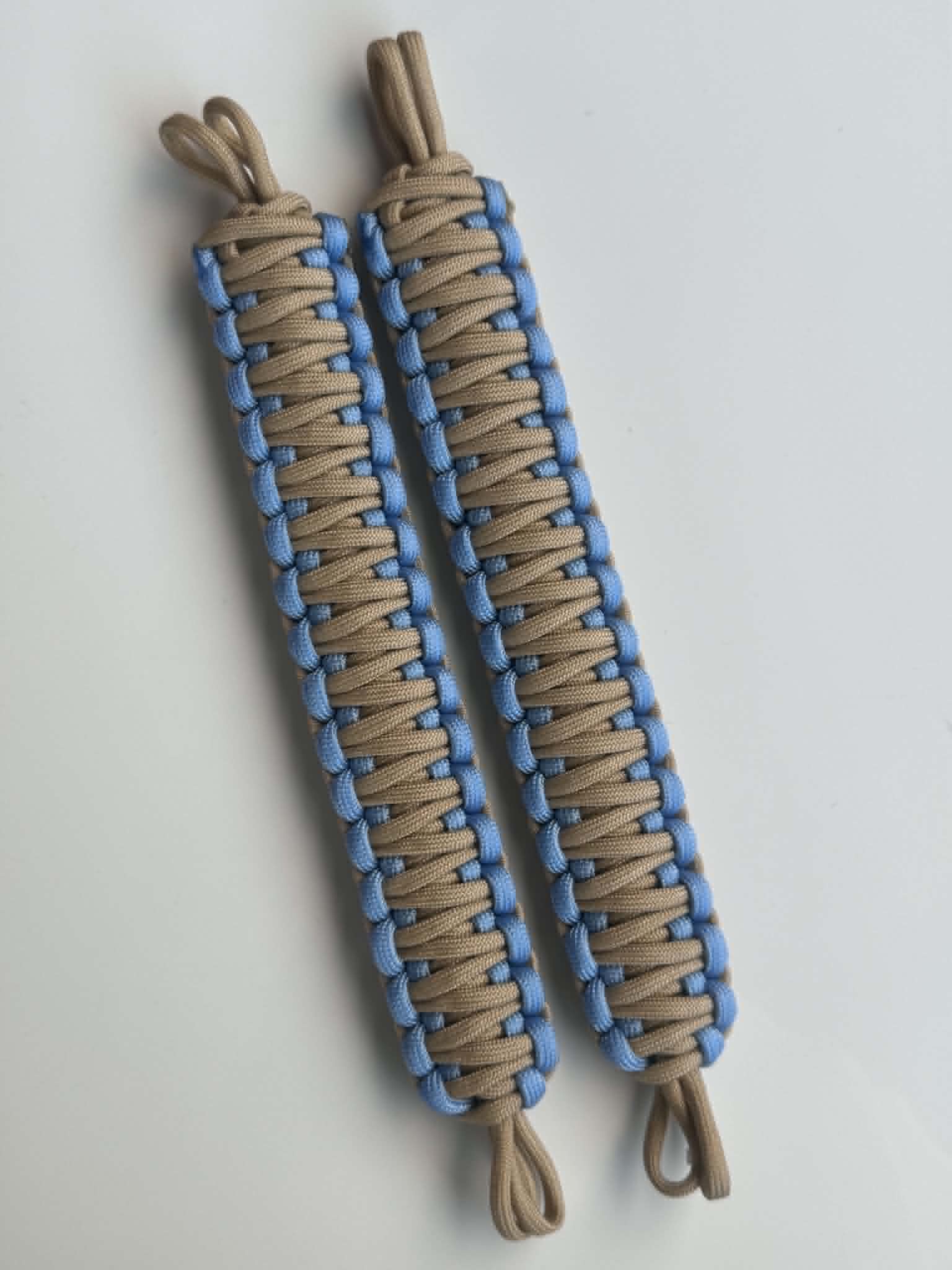 2x NMS PARACORD INTERIOR HANDLES (Pair) Desert Tan & Sky Blue