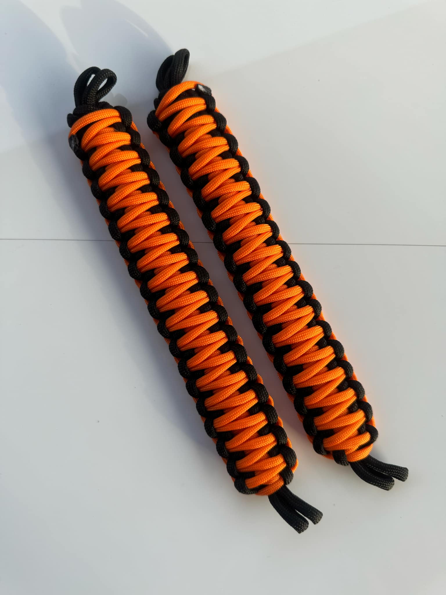 2x NMS PARACORD INTERIOR HANDLES (Pair) Black & Orange