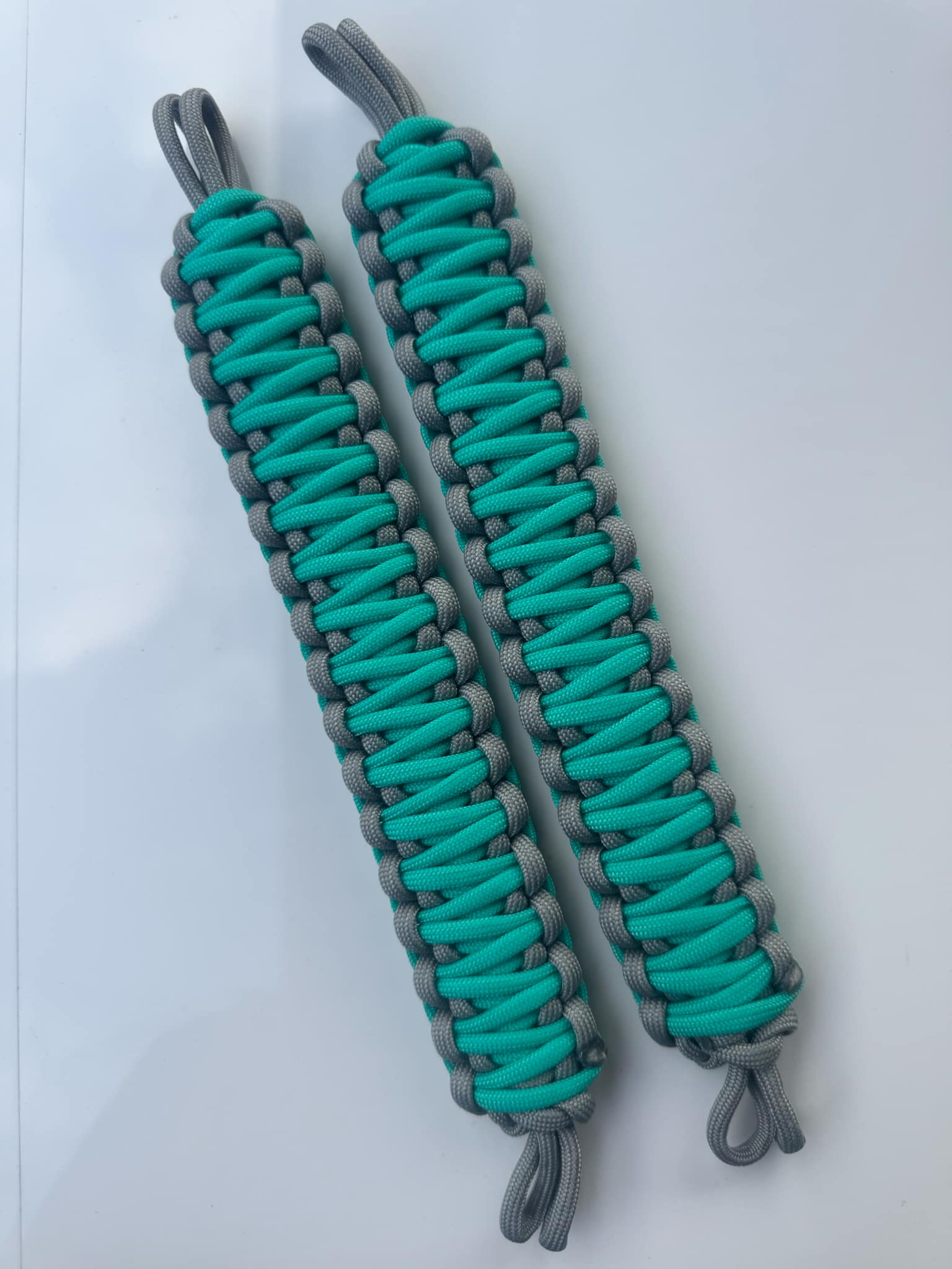 2x NMS PARACORD INTERIOR HANDLES (Pair) Grey & Teal