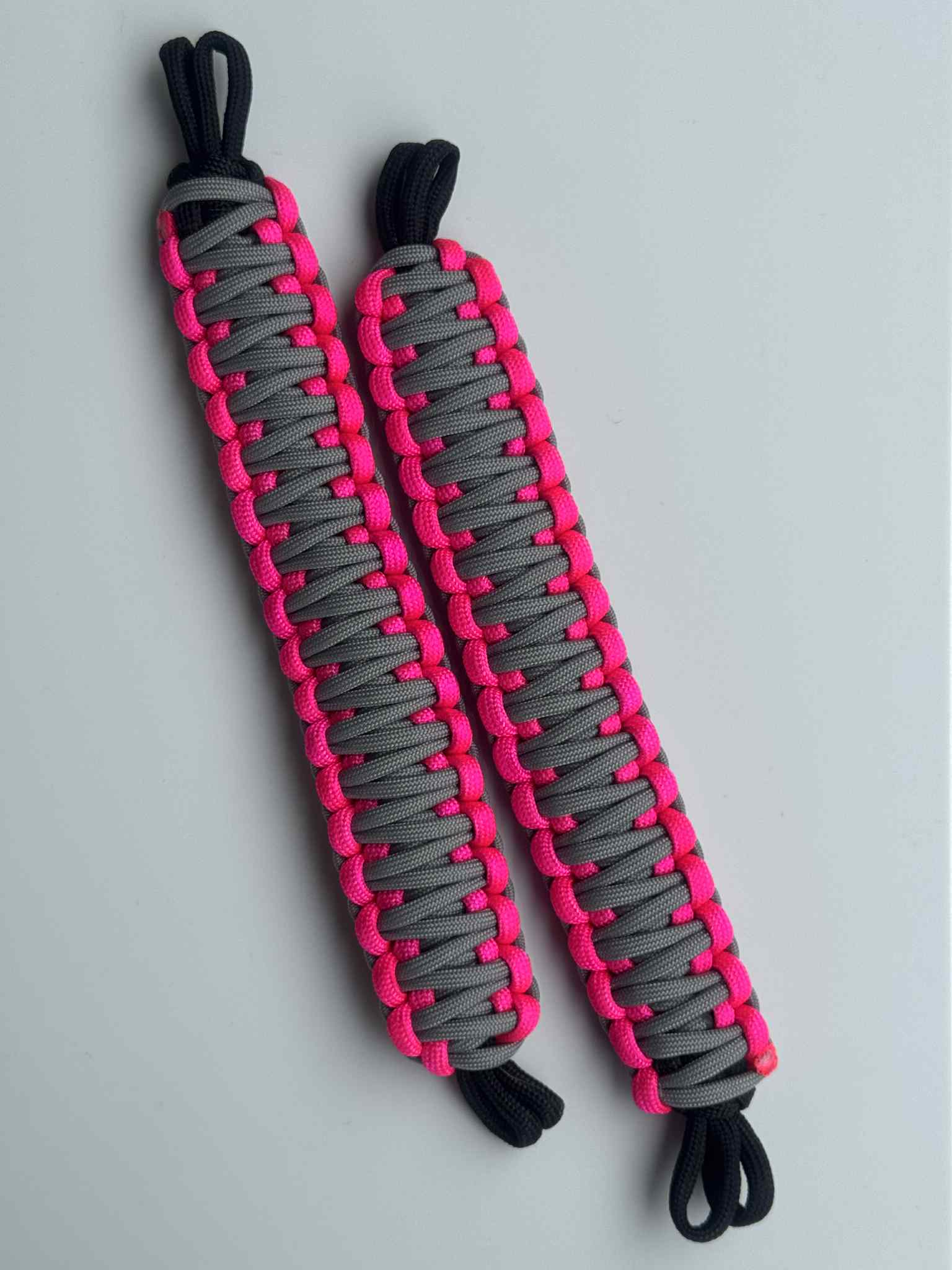 2x NMS PARACORD INTERIOR HANDLES (Pair) Grey & Hot Pink