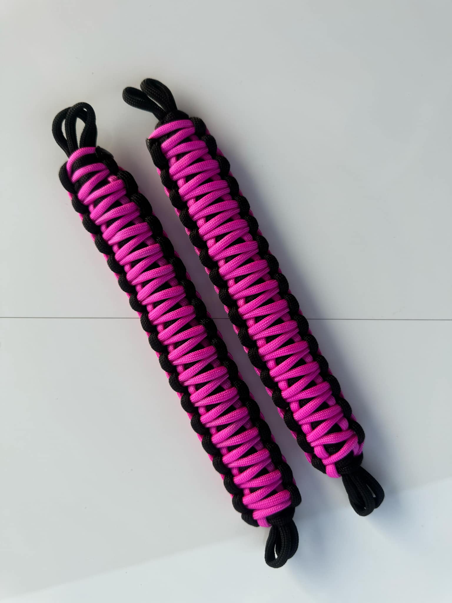 2x NMS PARACORD INTERIOR HANDLES (Pair) Black & Pink