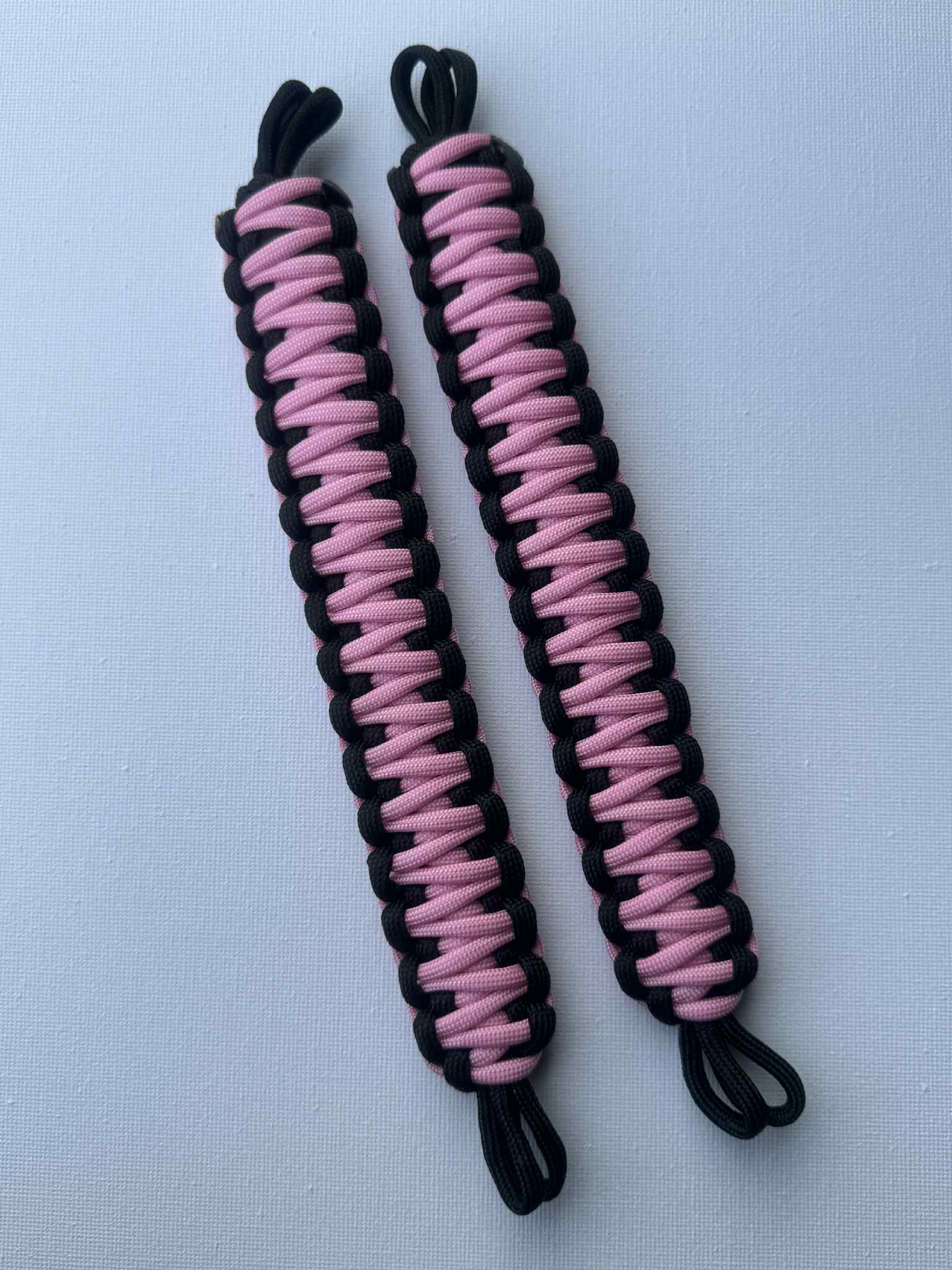 2x NMS PARACORD INTERIOR HANDLES (Pair) Black & Blush Pink