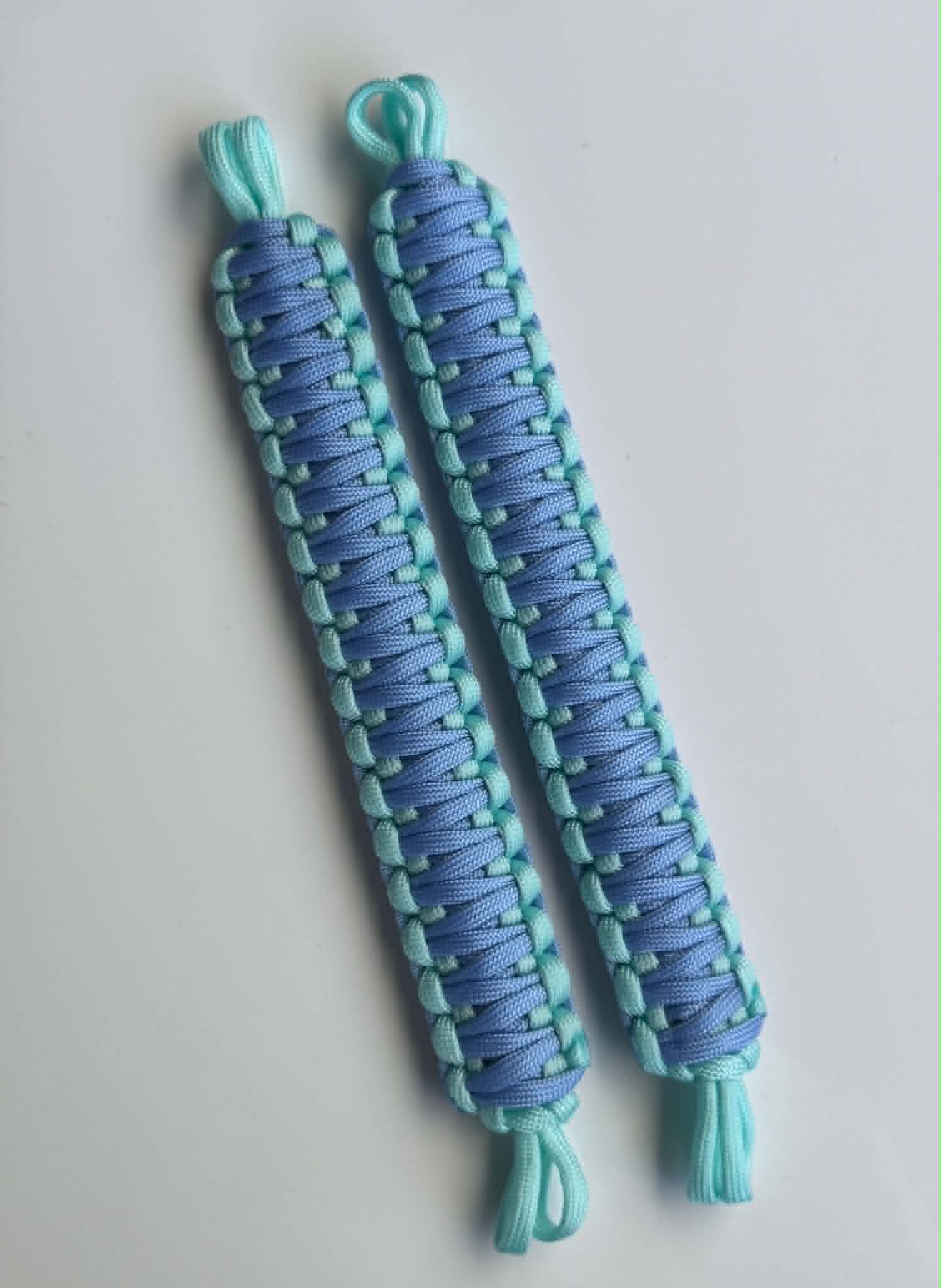 2x NMS PARACORD INTERIOR HANDLES (Pair) Mint Green & Sky Blue