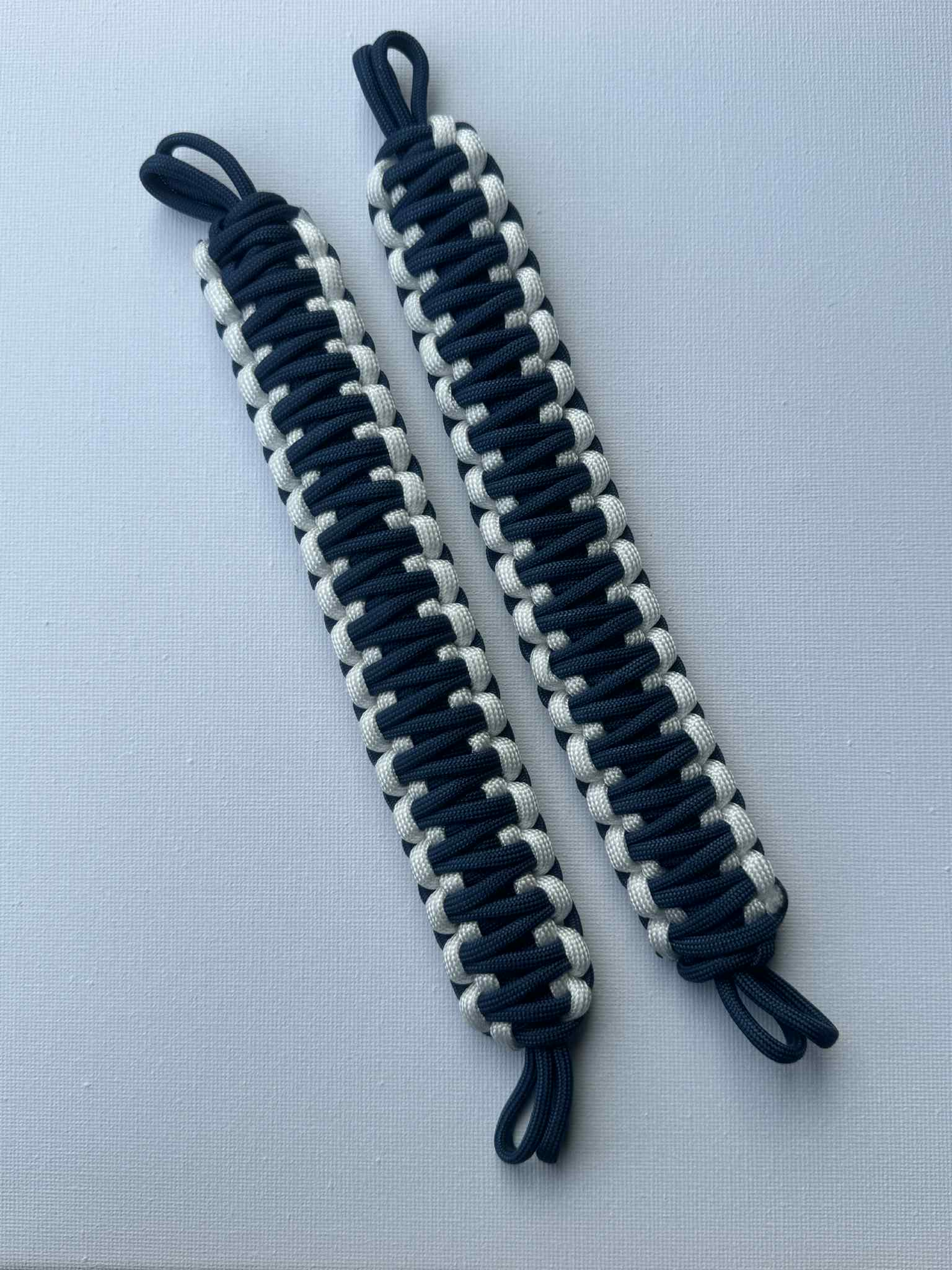 2x NMS PARACORD INTERIOR HANDLES (Pair) Navy Blue & White
