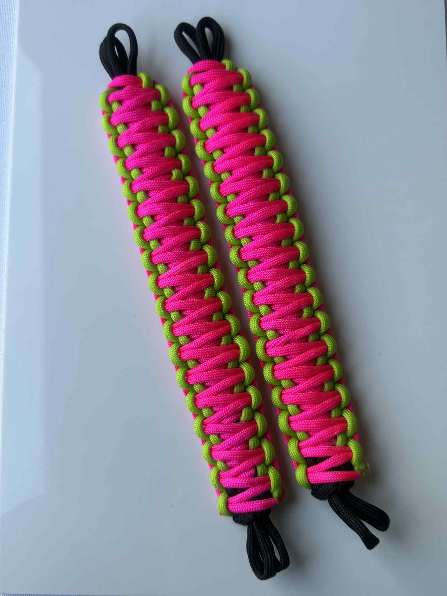2x NMS PARACORD INTERIOR HANDLES (Pair) Hot Pink & Lime
