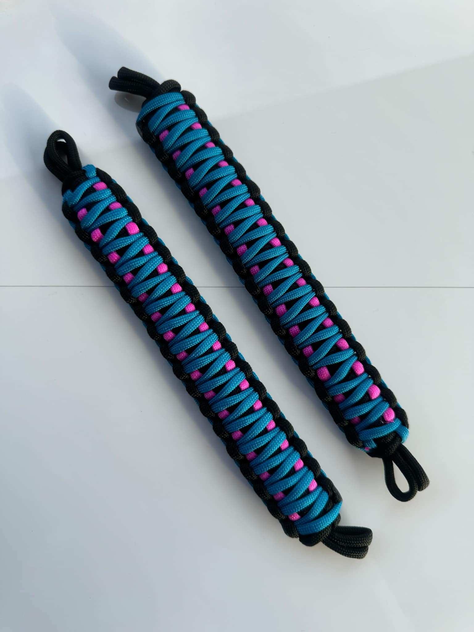 2x NMS PARACORD INTERIOR HANDLES (Pair) Black Blue & Pink