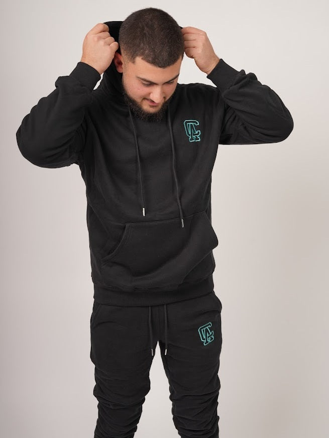 OG Track Pants - Teal Black & Teal