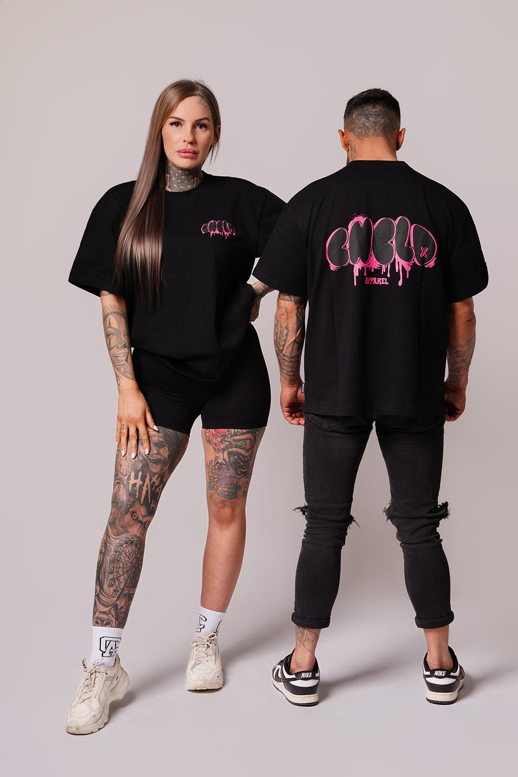 Electric Rose - Drip Tee Black & Pink