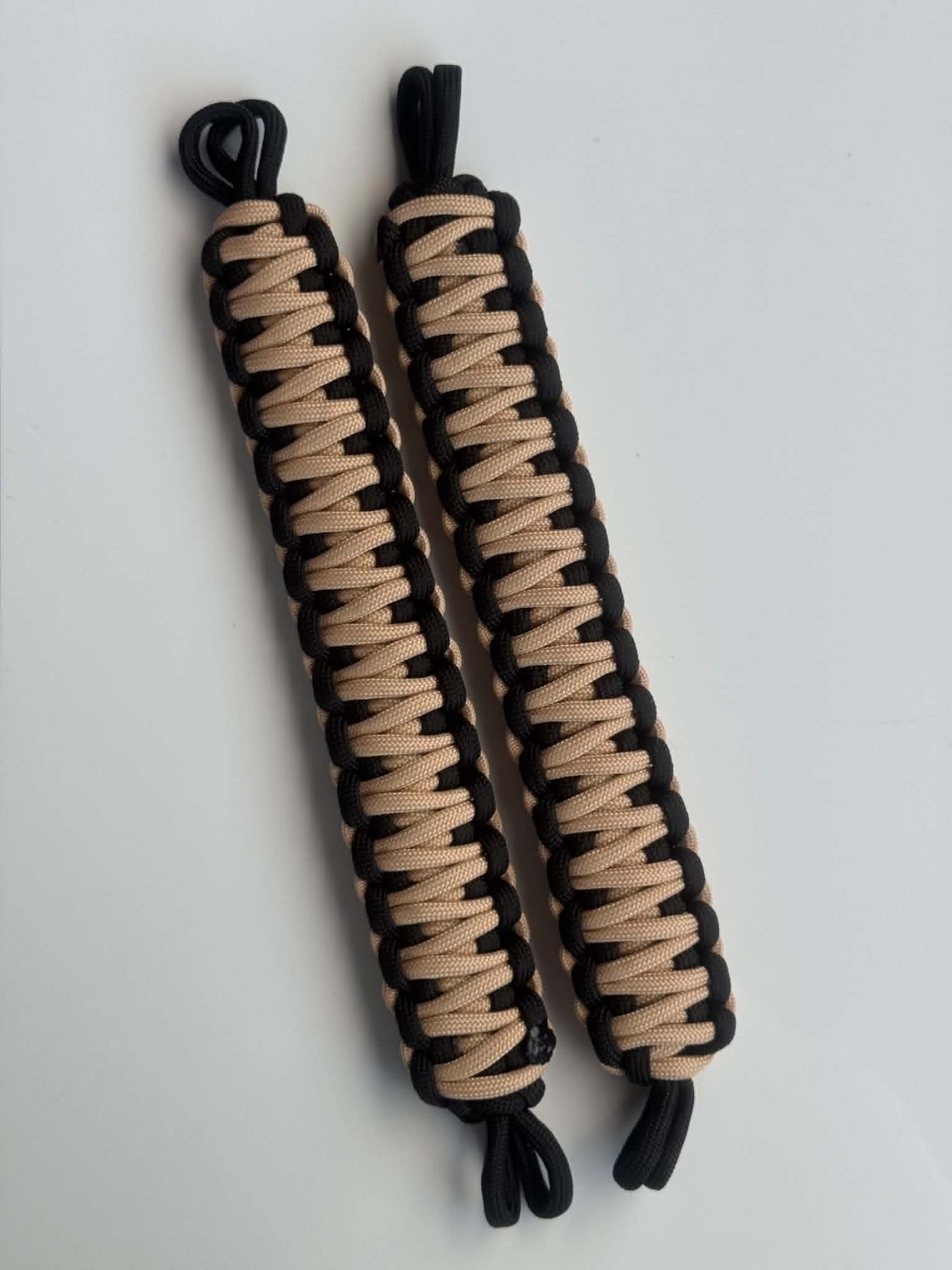 2x NMS PARACORD INTERIOR HANDLES (Pair) Black & Sand