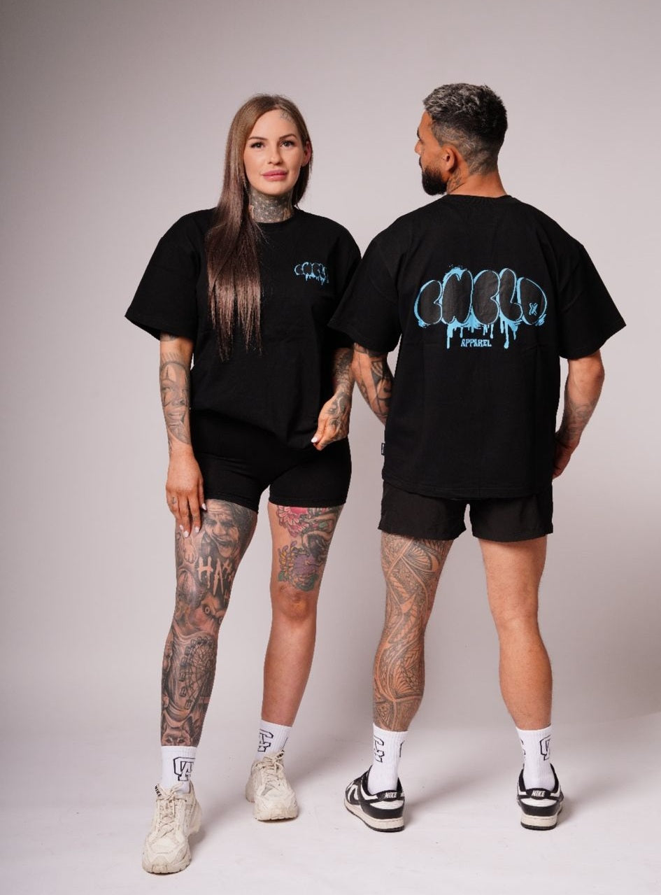 Ice Fade - Drip Tee Black & Blue