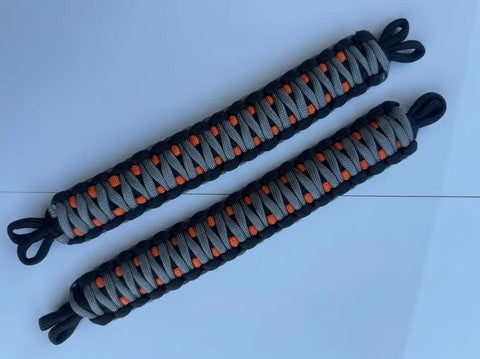 2x NMS PARACORD INTERIOR HANDLES (Pair) Grey Black & Orange