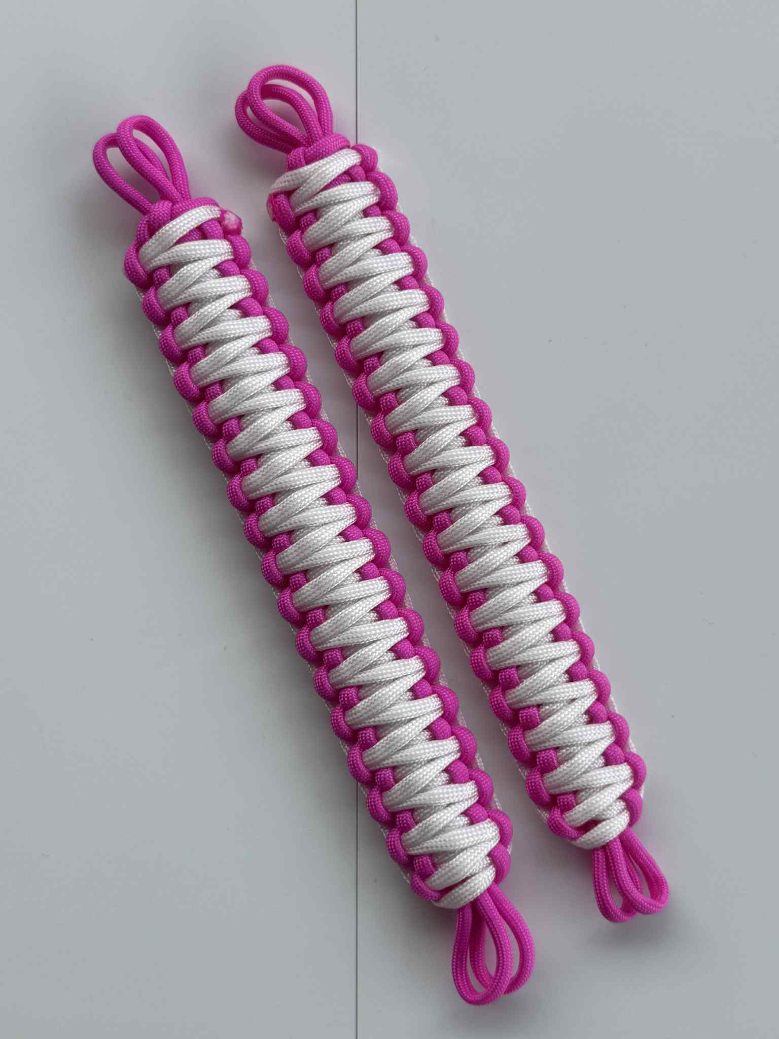 2x NMS PARACORD INTERIOR HANDLES (Pair) Pink & White